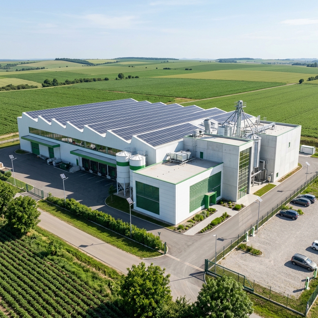 Sustainable solar-powered agro-processing facility